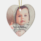 Eerste Kerstmis als Grootouders 2 Fotoscript Keramisch Ornament (Links)