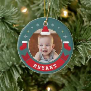 Eerste Kerstmis als Grootouders Baby Foto Keramisch Ornament