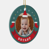 Eerste Kerstmis als Grootouders Baby Foto Keramisch Ornament (Rechts)