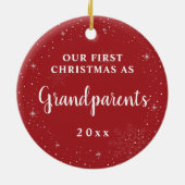 Eerste Kerstmis als Grootouders Baby Foto Keramisch Ornament (Achterkant)
