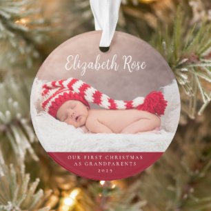 Eerste Kerstmis als grootouders Baby Foto Orname Ornament