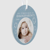 Eerste Kerstmis als Grootouders Blue Baby Foto Ornament (voorkant)