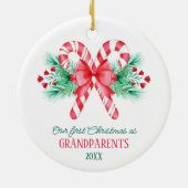 Eerste Kerstmis als grootouders Candy Canes Keramisch Ornament (Achterkant)