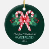 Eerste Kerstmis als grootouders Candy Canes Keramisch Ornament (Achterkant)