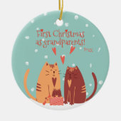 Eerste Kerstmis als grootouders! Cute Cats Keramisch Ornament (Voorkant)