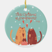Eerste Kerstmis als grootouders! Cute Cats Keramisch Ornament (Achterkant)