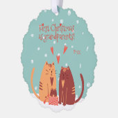 Eerste Kerstmis als grootouders! Cute Cats Ornament Kaart (Links)