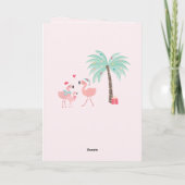 Eerste Kerstmis als grootouders - Cute Flamingo Kaart (Achterkant)