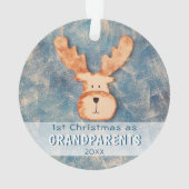 Eerste Kerstmis als grootouders die de feestdag ov Ornament (achterkant)