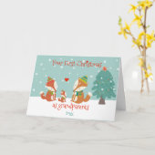 Eerste Kerstmis als grootouders die kleine koeien  Kaart (Gele Bloem)