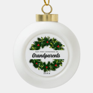 Eerste Kerstmis als grootouders Elegant Keepomwill Keramische Bal Ornament