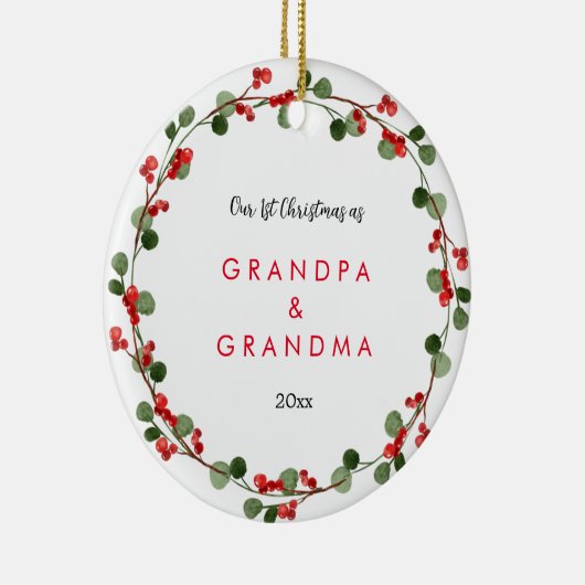 Eerste Kerstmis als grootouders | Foto Baby Keramisch Ornament (Rechts)