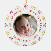 Eerste Kerstmis als grootouders Foto feestelijk Keramisch Ornament (Voorkant)