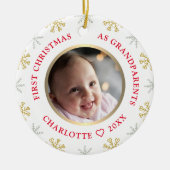 Eerste Kerstmis als grootouders Foto Holiday Keramisch Ornament (Voorkant)