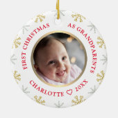 Eerste Kerstmis als grootouders Foto Holiday Keramisch Ornament (Achterkant)