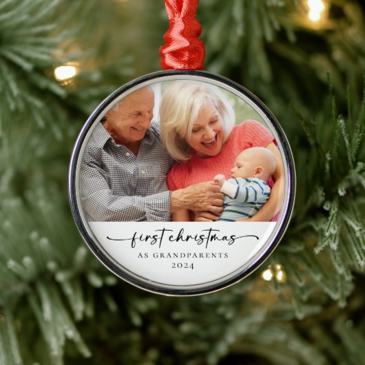 Eerste Kerstmis als grootouders Foto Keepomwille Metalen Ornament (Boom)