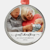 Eerste Kerstmis als grootouders Foto Keepomwille Metalen Ornament (Voorkant)