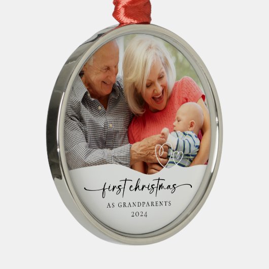 Eerste Kerstmis als grootouders Foto Keepomwille Metalen Ornament (Rechts)