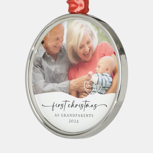 Eerste Kerstmis als grootouders Foto Keepomwille Metalen Ornament (Links)