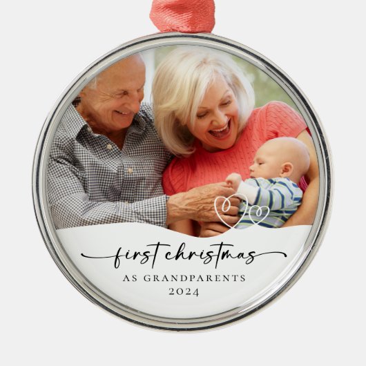 Eerste Kerstmis als grootouders Foto Keepomwille Metalen Ornament (Voorkant)