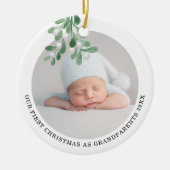Eerste Kerstmis als grootouders Foto Waterverf Keramisch Ornament (Voorkant)