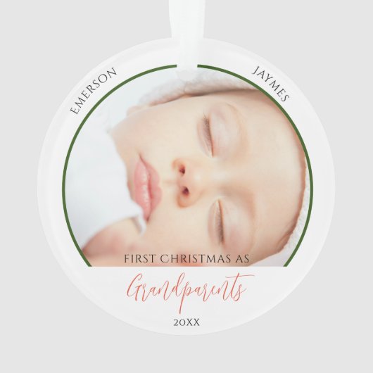 Eerste Kerstmis als grootouders Fotoscript Ornament (achterkant)