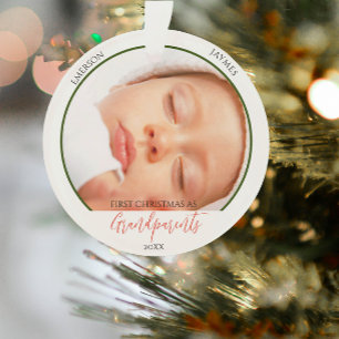 Eerste Kerstmis als grootouders Fotoscript Ornament