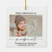 Eerste Kerstmis als grootouders Fotoversiering Keramisch Ornament (Achterkant)