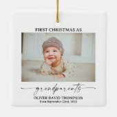 Eerste Kerstmis als grootouders Fotoversiering Keramisch Ornament (Achterkant)