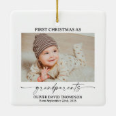 Eerste Kerstmis als grootouders Fotoversiering Keramisch Ornament (Achterkant)
