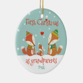 Eerste Kerstmis als grootouders - Foxes met een kl Keramisch Ornament (Rechts)