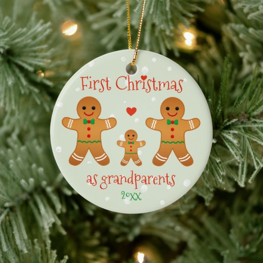 Eerste Kerstmis als grootouders - Gingerbrood Mann Keramisch Ornament (Boom)
