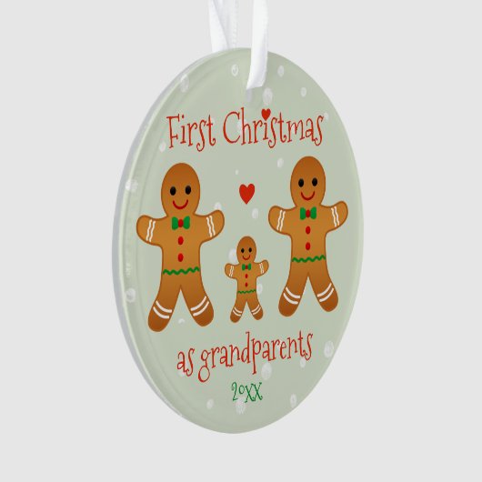 Eerste Kerstmis als grootouders - Gingerbrood Mann Ornament (voorkant)