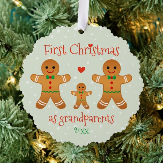 Eerste Kerstmis als grootouders - Gingerbrood Mann Ornament Kaart (Insitu (Drie))