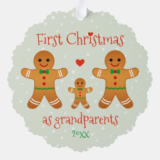 Eerste Kerstmis als grootouders - Gingerbrood Mann Ornament Kaart (Achterkant)