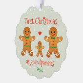 Eerste Kerstmis als grootouders - Gingerbrood Mann Ornament Kaart (Links)