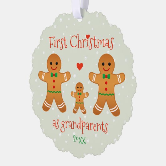 Eerste Kerstmis als grootouders - Gingerbrood Mann Ornament Kaart (Links)