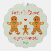 Eerste Kerstmis als grootouders - Gingerbrood Mann Ornament Kaart (Voorkant)