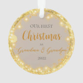 Eerste Kerstmis als grootouders Golden Circle Orn Ornament (achterkant)