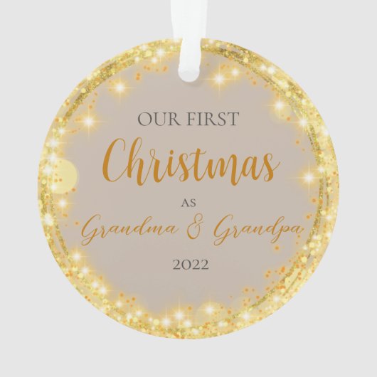 Eerste Kerstmis als grootouders Golden Circle Orn Ornament (achterkant)