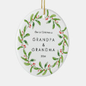 Eerste Kerstmis als grootouders Holly | Foto Baby Keramisch Ornament (Rechts)