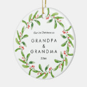 Eerste Kerstmis als grootouders Holly | Foto Baby Keramisch Ornament (Links)
