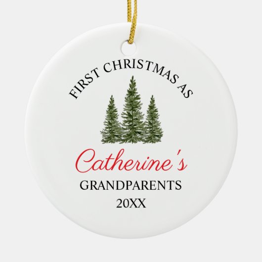 Eerste Kerstmis als grootouders Keramisch Ornament (Voorkant)