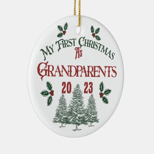 Eerste Kerstmis als grootouders Keramisch Ornament (Rechts)