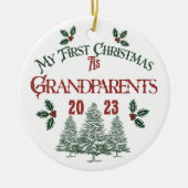 Eerste Kerstmis als grootouders Keramisch Ornament (Voorkant)