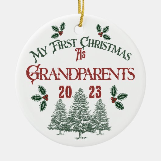 Eerste Kerstmis als grootouders Keramisch Ornament (Voorkant)
