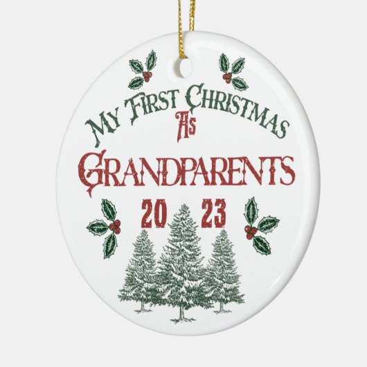 Eerste Kerstmis als grootouders Keramisch Ornament (Links)