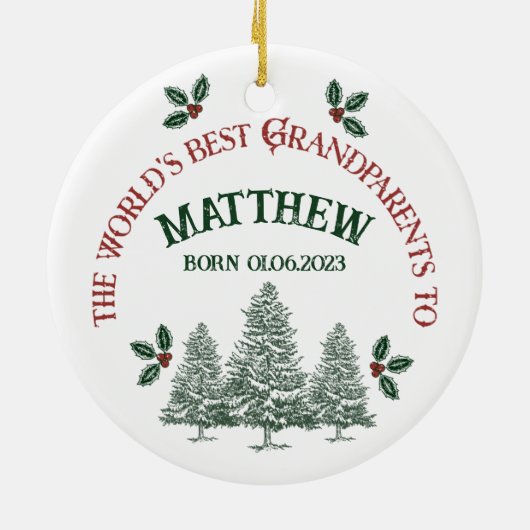 Eerste Kerstmis als grootouders Keramisch Ornament (Achterkant)