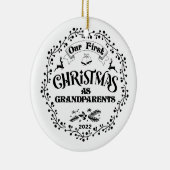 Eerste Kerstmis als grootouders keramische sieraad Keramisch Ornament (Rechts)