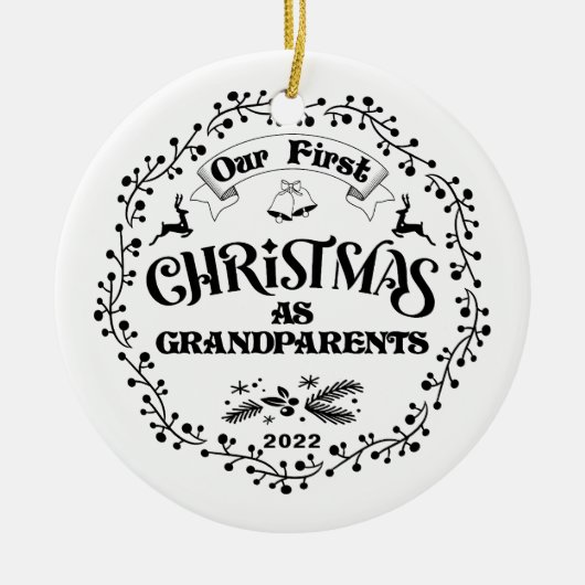 Eerste Kerstmis als grootouders keramische sieraad Keramisch Ornament (Voorkant)